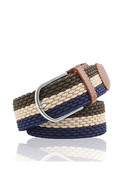 اشتري Braided Belt, Mens Elastic Stretch Belt, Women Vintage Belts, Fabric Woven Girl Jeans Dress Casual Belt, Rugged Flex Nylon Cord Braided Belt  No Hole Design في الامارات