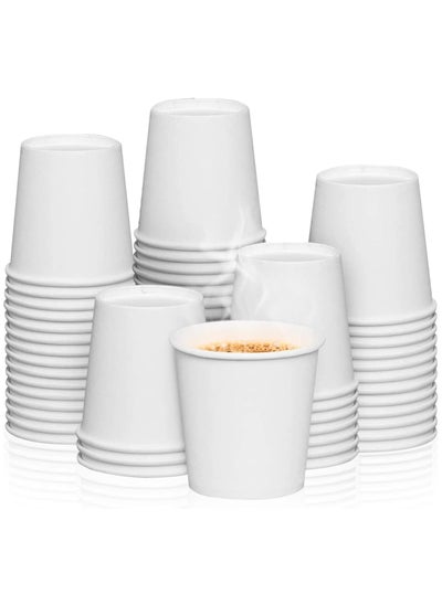 Buy White Paper Cups 50 Cups 7 Ounce Cups For Single Use For Hot Chocolate Cocoa Water Coffee in Saudi Arabia