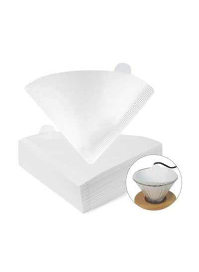 Buy 100 Piece Coffee Paper Filter V60 Size 02 White in Saudi Arabia