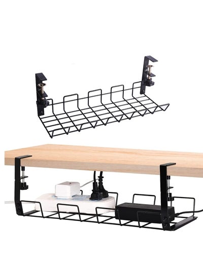 Buy No Drilling Under Desk Sturdy Metal Wire Cable Management Tray Basket and Cable Organizer Racks for Office and Home in UAE