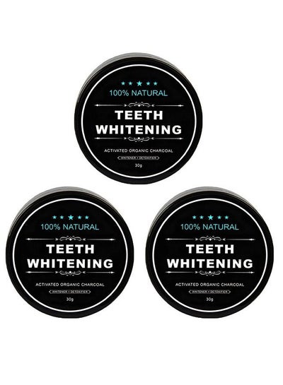 Buy 3 Piece Set Teeth Whitening Charcoal Powder 3X30g in Saudi Arabia