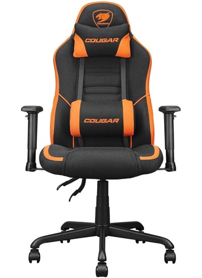 اشتري COUGAR Fusion SF Ergonomic Gaming Chair, Woven Fabric, Metal 5-Star Base, Built-in 3D Lumbar Support, Adjustable Armrest, Class 4 Gas Lift Cylinder, 120 kg, Orange/Black | 3MFSFORB.0001 في الامارات