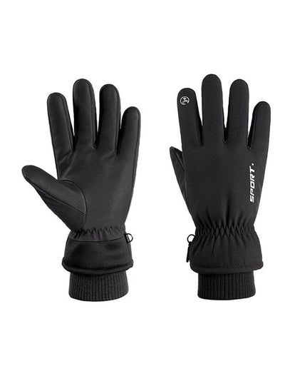 اشتري Thickened and Warm Skiing Touch Screen Gloves Winter Gloves Touchscreen Gloves Thermal Gloves for Men Women Windproof Water Resistant Gloves for Running Hiking Driving Skiing in Cold Weather(Black) في السعودية