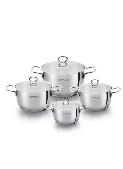 Buy Zinox Classic Pots Set of 8 Pcs (16 - 18 - 22 - 26) in Egypt