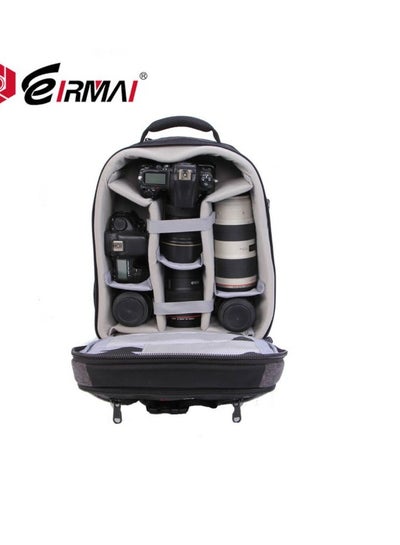 Buy EMB-DR 311B Model Eirmai backpack for cameras accommodates 1-2 cameras, 3-6 lenses, and other accessories. Waterproof with a 15.6-inch laptop compartment. Side pockets. Made of polyester in black. in Egypt