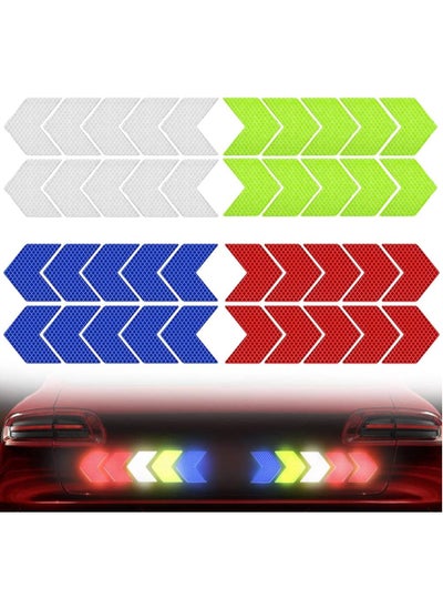 Buy SYOSI 40pcs Safety Reflector Stickers, Warning Night Visibility Adhesive Stickers, Arrow Decals Reflective Tape, for Bicycle Motorcycle Cycling Vehicle, Four Colors in Saudi Arabia