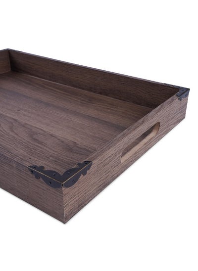 Buy Emmett Decor Tray 48.5X36.5X5Cm - Brown in UAE