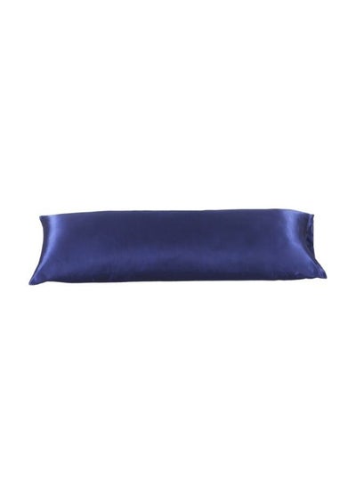 Buy Silky Satin, 1-Piece Pillow Cover Case Plain Navy Blue in UAE