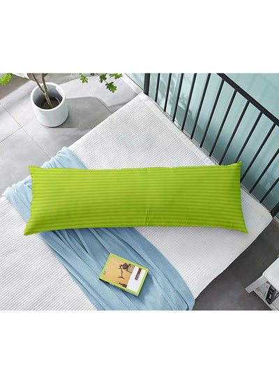 Buy Krude  Long Body Pillow 1pc, Fabric: 100% Polyester 85 GSM Microfiber 1 cm Stripe Super Soft, Filling: 1300 gm Hollow Fiber Comfort, Breathable & Ultra Soft Size: 45 x 120 cm, Color: Lime in UAE