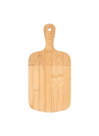 Buy Eco-Friendly Natural Bamboo Cutting Board with Handle Brown 33 x 16 cm H-2013L in Saudi Arabia