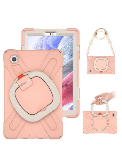 Buy Moxedo Shockproof Rugged Protective Colorful Case with 360 Rotating Kickstand , Shoulder Strap , Pen Holder for Kids Compatible for Samsung Galaxy Tab A7 Lite 8.7 Inch 2021 (SM-T220/T225) -Rose Gold in UAE