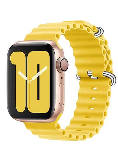 اشتري Silicon Replacement Strap For Apple Watch Series 7 And Series 8 (45mm) And Apple Watch Ultra (49mm) - Yellow في مصر