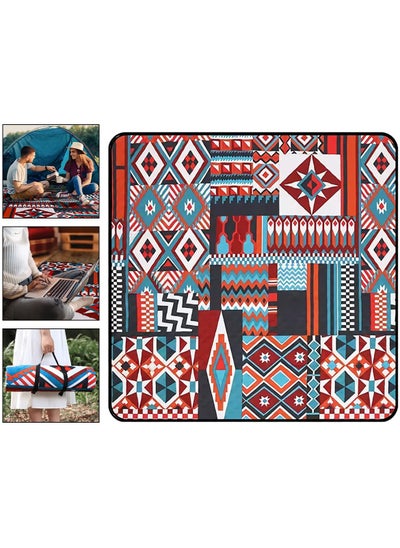 Buy Picnic Blanket Extra Large Waterproof Picnic Mat, Foldable Outdoor Camping Blanket Sandproof Beach Picnic Mat Pad 3-Layer Lightweight Camping Rug with Handle for Hiking Park Grass Travel in Saudi Arabia