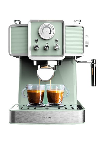 Buy Express Power Espresso 20 Coffee Maker, 1350W, 1.5L, Vintage Design, 20 Bar Pressure, Light Green in UAE