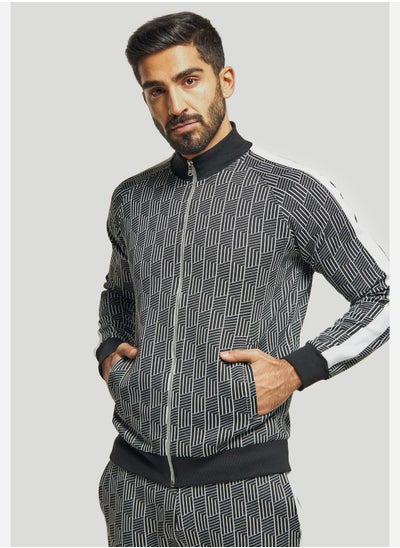 Buy Side Tape Jacquard Biker Jacket in Saudi Arabia