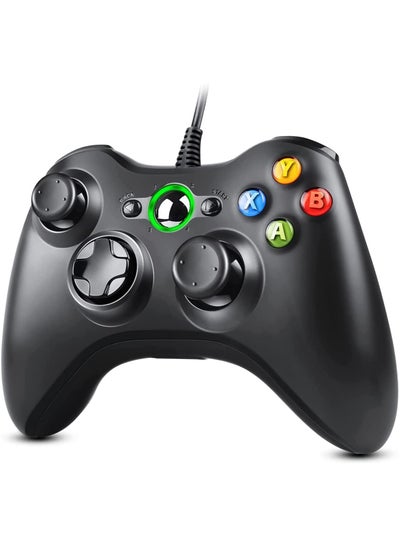 Buy Xbox 360 Controller, USB Wired Gamepad Joystick with Improved Dual Vibration and Ergonomic Design for Microsoft Xbox 360 & Slim & PC Windows 7/8/10(Black) in Egypt