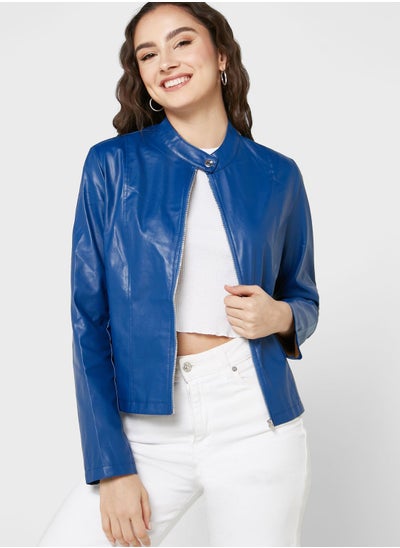 Buy PU Leather Bomber Jacket in UAE