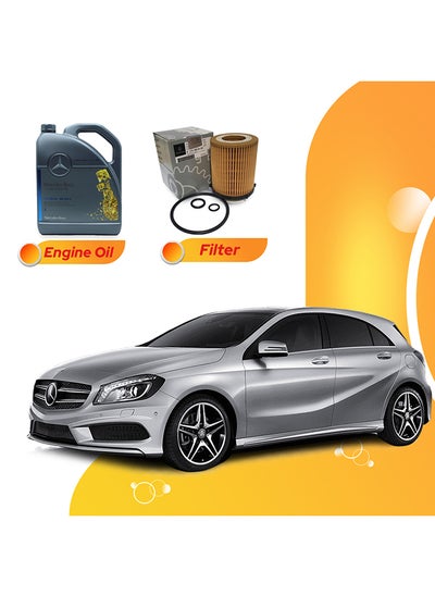 Buy A200 7 Liters 5W40 Mercedes Oil And Original Filter in UAE