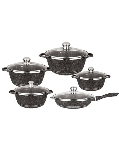 Buy 10-Piece Non-Stick Cookware Set Cooking Set Suitable For Induction And Gas Stoves in UAE