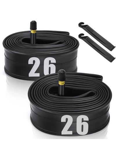 Buy SYOSI 2 Pcs 26" Bicycle Tubes, 26x1.75-2.125 Inches Bicycle Tube with 2 Tire Levers Butyl Rubber Bike Inner Tube with 32mm Schrader Valve for Road/MTB/Kids Bike in Saudi Arabia