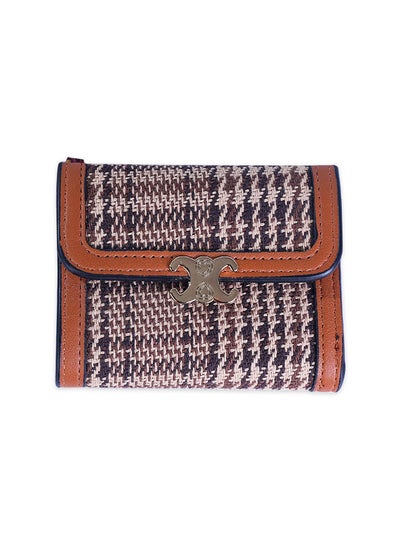 Buy Women's Multi-function Three-fold Short Canvas Wallet 10*7.5*2cm in Saudi Arabia