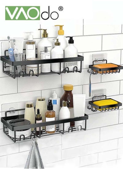 Buy 4PCS Shower Shelves Adhesive Shower Organizer No Drilling Large Capacity 
Rustproof Stainless Steel Bathroom Shower Organizer Shower Shelf for Inside Shower Black in UAE