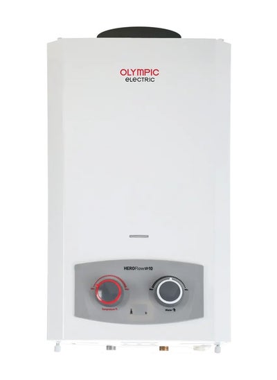 Buy Olympic HeroFlow Gas Water Heater with Chimney, 10 Liters, White,OYG10113WL in Egypt