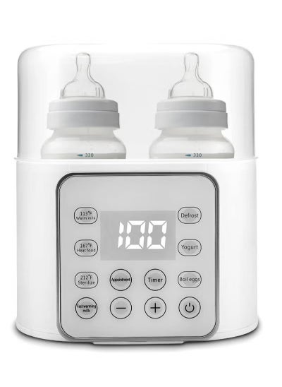 Buy Baby Bottle Warmer, 9-in-1 Fast Milk Warmer Babies Food Heater & Defrost, Double Bottle Warmer with BPA-Free, LCD Display, Timer & 24H Temperature Control for Breastmilk & Formula in UAE