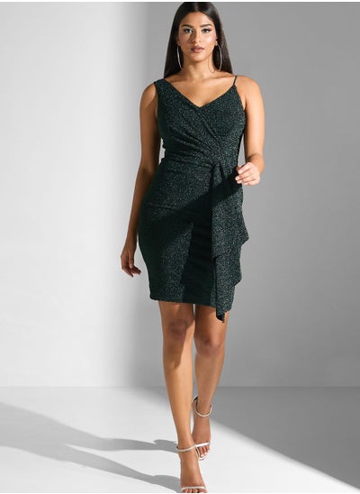 Buy Ruffle Detail Shimmer Dress in UAE