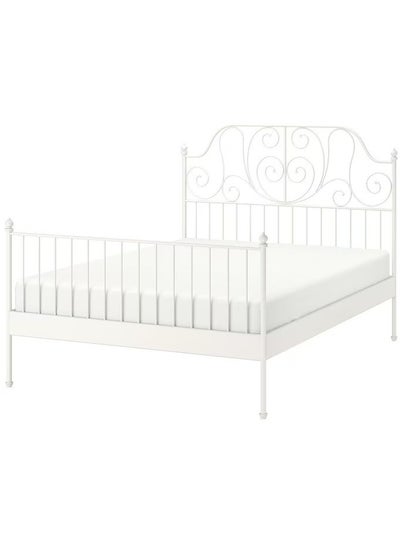 Buy Best Metal 2 Pcs Bed Frame White Colour in Saudi Arabia