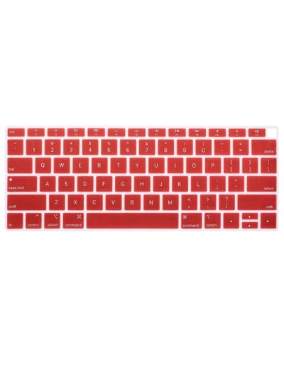 Buy US Layout English Keyboard Cover for MacBook New Air 13 Inch with Retina Display and Touch ID Model A1932 Release 2018/2019 Wine Red in UAE