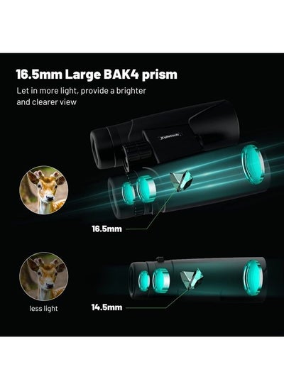 اشتري 12X42 Binoculars for Adults with Universal Phone Adapter, HD Waterproof Fogproof Compact Binoculars for Bird Watching, Hunting, Hiking, Sports, and Concerts with BAK4 Prism FMC Lens في الامارات