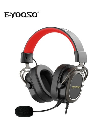 Buy H2722D Gaming Headphone,3.5mm Surround Sound Computer PC Laptop Headset Earphones Microphone for PC/ Playstation/ Xbox/ Mobile in Saudi Arabia