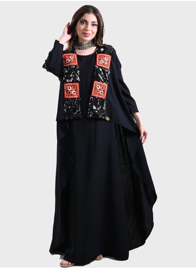 اشتري Embellished Printed Jalabiya في السعودية