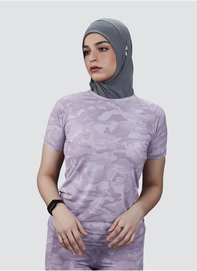 Buy Flush Women's Activewear Camo T-shirts, Dri-Fit Stretchable Workout T-shirt for Gym, Running, Yoga Sports in Saudi Arabia