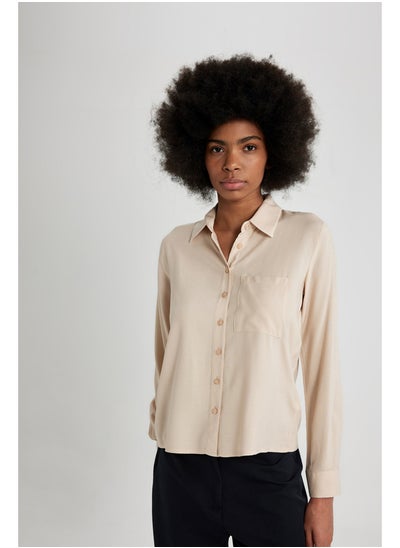 Buy Woman Regular Fit Woven Long Sleeve Shirt in Egypt