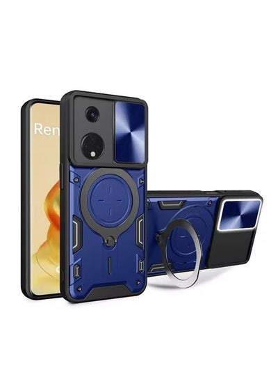 Buy SHIELD EGYPT For Oppo Reno 8T 5G Armored Camera Shield Cover Camera Lend Protection, Built-in 360° (Blue) in Egypt