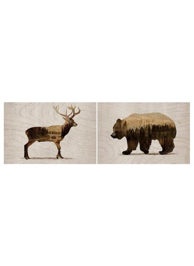 اشتري Picture Set Of 2 Wild Animals Ii 30X20 Cm في السعودية