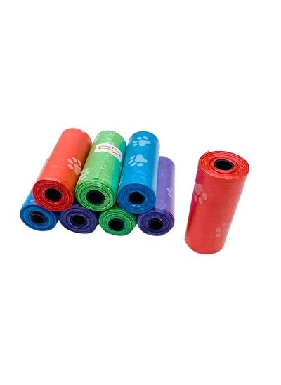 Buy Pack Of 8 Disposable Diaper Bag Refill Rolls Safe And Odour Control - Multicolour in UAE