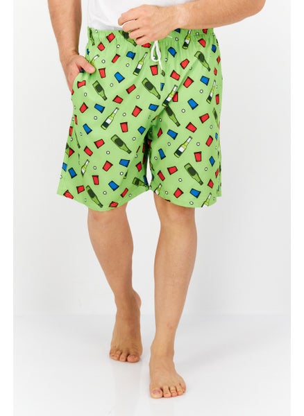 Buy Men Allover Print Board Short, Green Combo in UAE