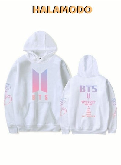 Buy Casual BTS Printed Long Sleeve Hoodie Top in UAE