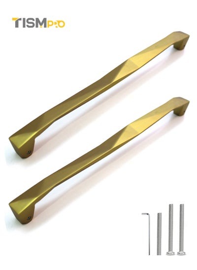 Buy Modern and Sturdy Zinc Door Pull Handle - 300mm Size, Gold Matt Finish - Pack of 2 in Saudi Arabia