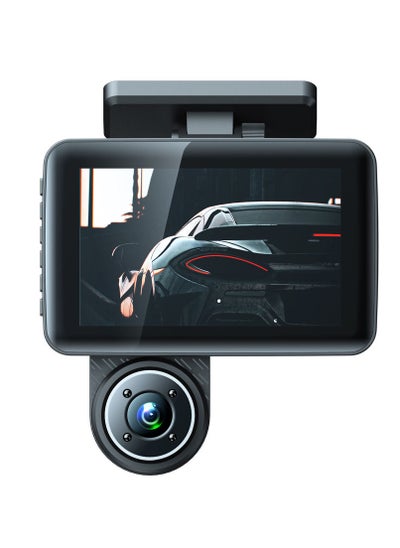 اشتري 3 Cameras Dash Cam 4in Clear Car Rearview Mirror Car Video Recording Camcorder Wide Angle Car Camera Recorder Auto Safety Driving Recorder في السعودية