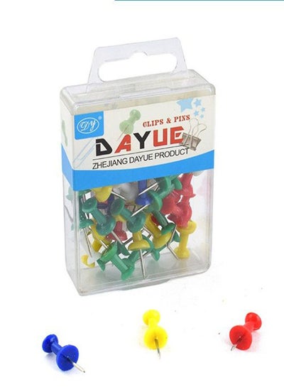 اشتري Dayue Colorful Metal Push Pin Paper Cork Board - 40pcs في مصر