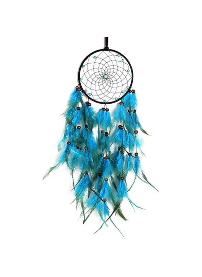 اشتري Dream Catchers Handmade Blue Feathers, Wind Chimes Ornaments Car Pendants Home Decoration, Boho Circular Net for Wall Hanging Decor, Bedroom Kids, Home Decoration, Art Ornament Craft Gift في السعودية