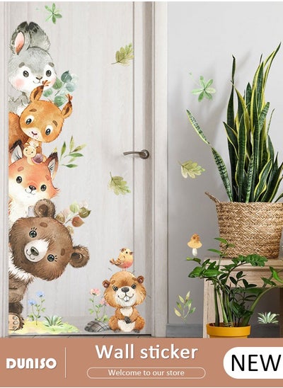 Buy Cartoon Teddy Bear Stickers Door Sticker Home Decoration Wall Stickers For Children's Room Decoration in UAE