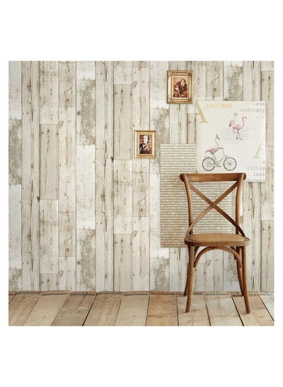 اشتري Wood wallpaper 45 * 600cm bedroom living room decoration wood grain wall stickers waterproof, mildew-proof and moisture-proof, peel-and-stick vinyl film decoration furniture wall renovation في الامارات