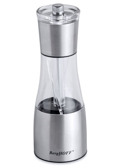 Buy BergHOFF Duo Salt and Pepper Mill, Ceramic Grinding Mechanism,1 Year Limited Warranty, Silver/Transparent, 7 x 7 x 19 Cm in UAE