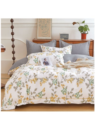 Buy Printed Comforter Set 4-Pcs Single Size All Season Decorated Reversible Single Bed Comforter Set With Super-Soft Down Alterntaive Filing,White Rock in Saudi Arabia