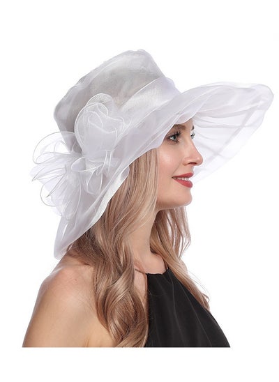 اشتري New Organza Large Brim Sunvisor Hat Foldable UV Resistant Beach Hat في الامارات